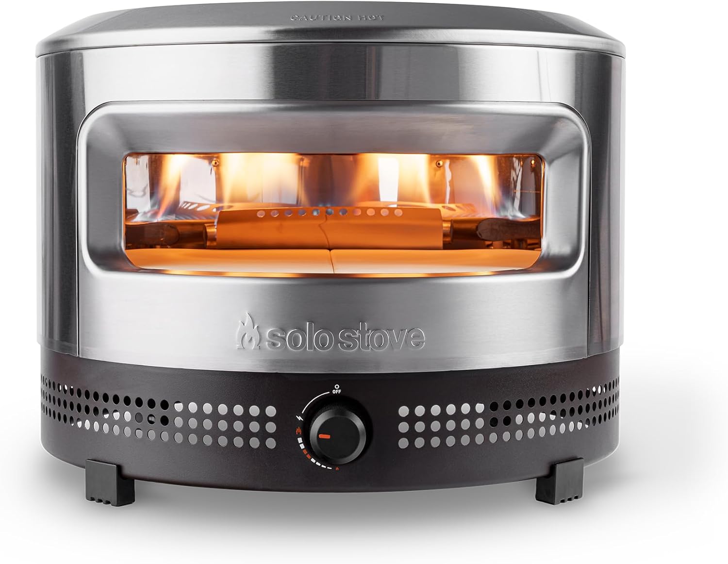 Solo Stove Pi Prime Pizza Oven Outdoor - Gas Pizza Oven Propane - Portable with Cordierite Stone Cooking Surface - Demi-Dome Design - Wide-Mouthed Opening - Stainless Steel