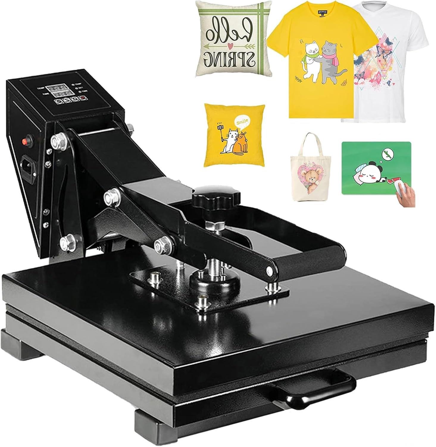 40x50 cm Heat Press Machine for T-Shirt, 2000 W Heat Press with Digital Clamshell Control Dual Heating Tubes, 220 V Multipurpose Heat Transfer Machine for Pillows Mouse Pads Tote Bags