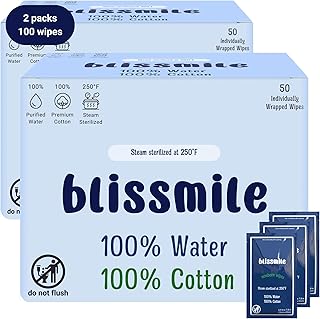 Baby Hand and Face Wipes - 100% Water, Individually Wrapped Wet Wipes, Pocket Size, Travel Wipes, Plastic- & Fragrance-Free, Hypoallergenic Wipes for Sensitive, Baby Wipes Unscented - 100 Count