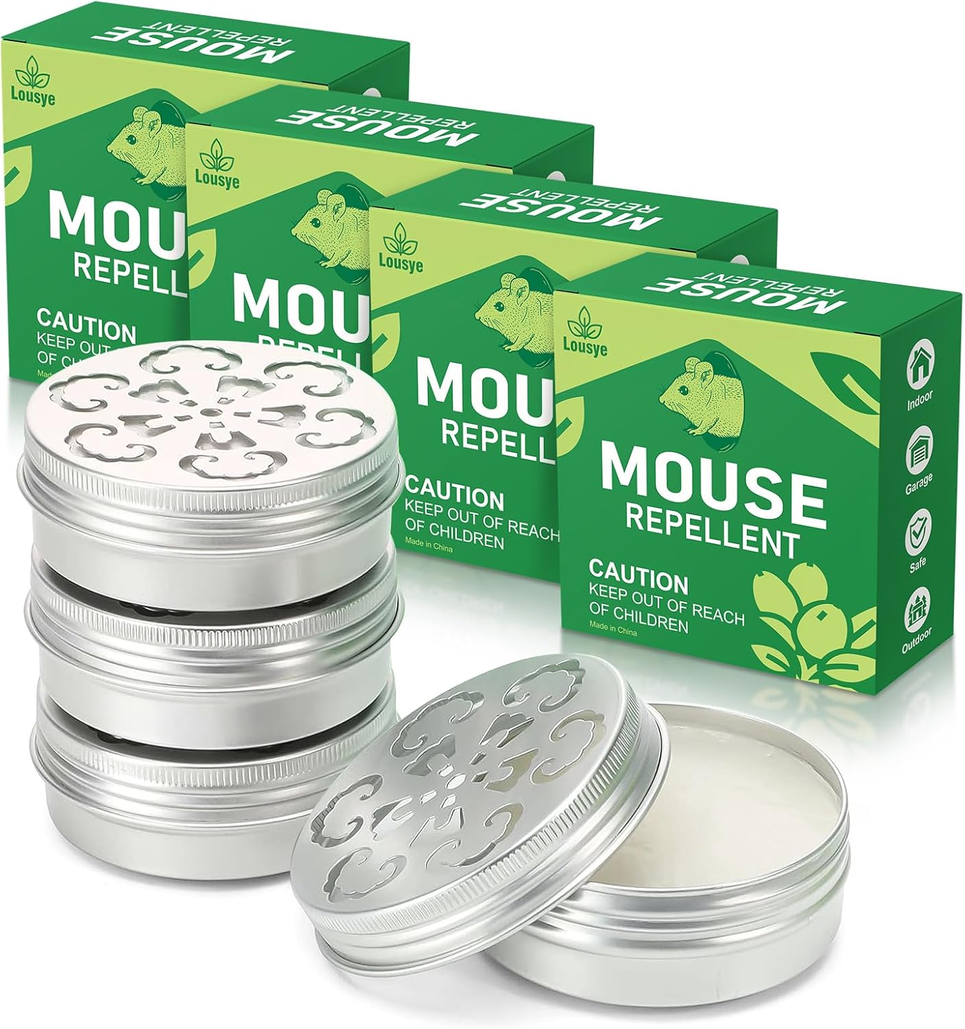 4 Pack Rodent Repellent for Car Engines,Peppermint Oil to Repel Mice and Rats,humanely Mouse Traps for Car,House
