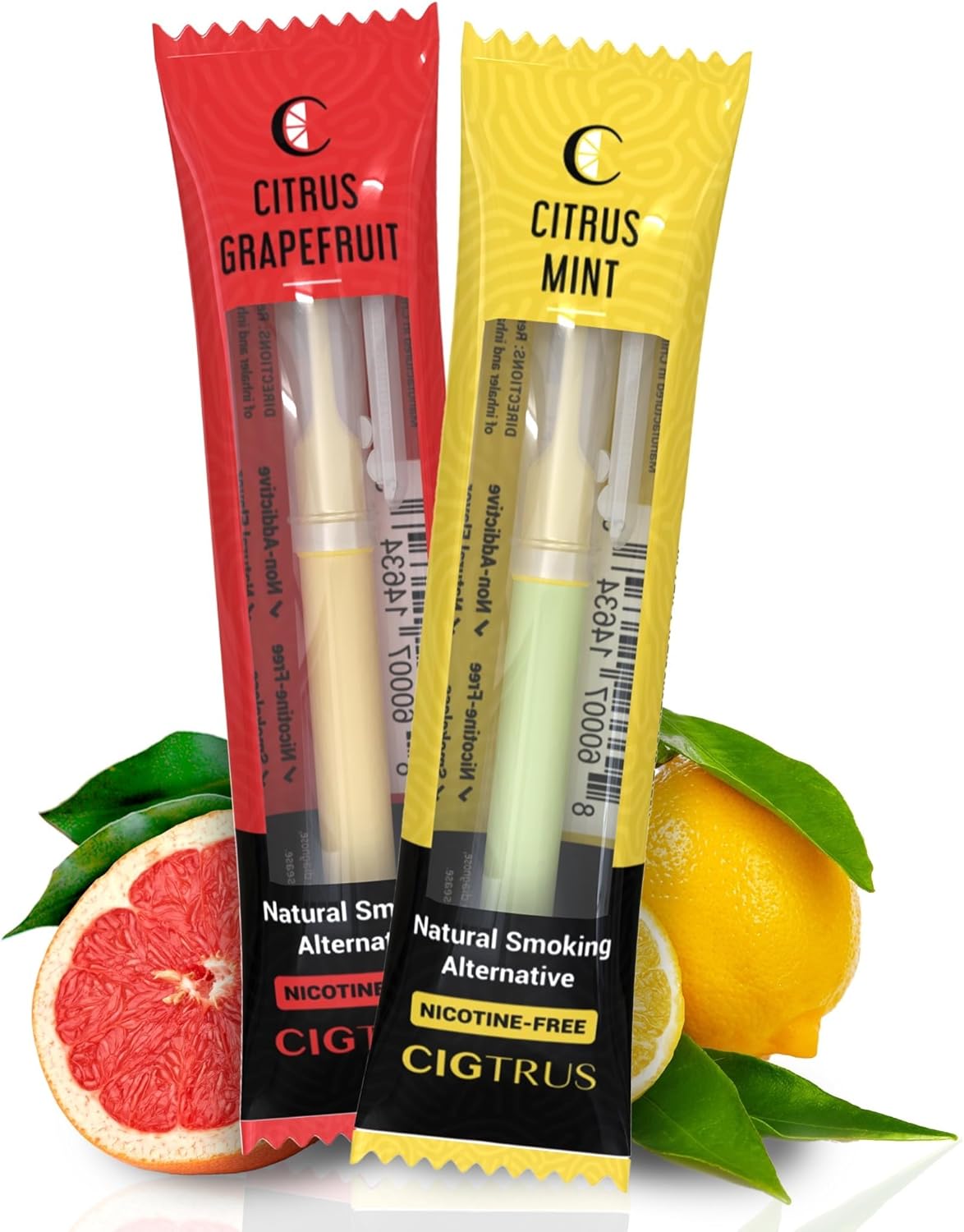 Craving Relief Inhaler (2-Pack) - Natural Quit Smoking Substitute, Nicotine & Tobacco-Free, Cigtrus' Non-Electric Solution (Citrus Grapefruit & Lemon Lime)