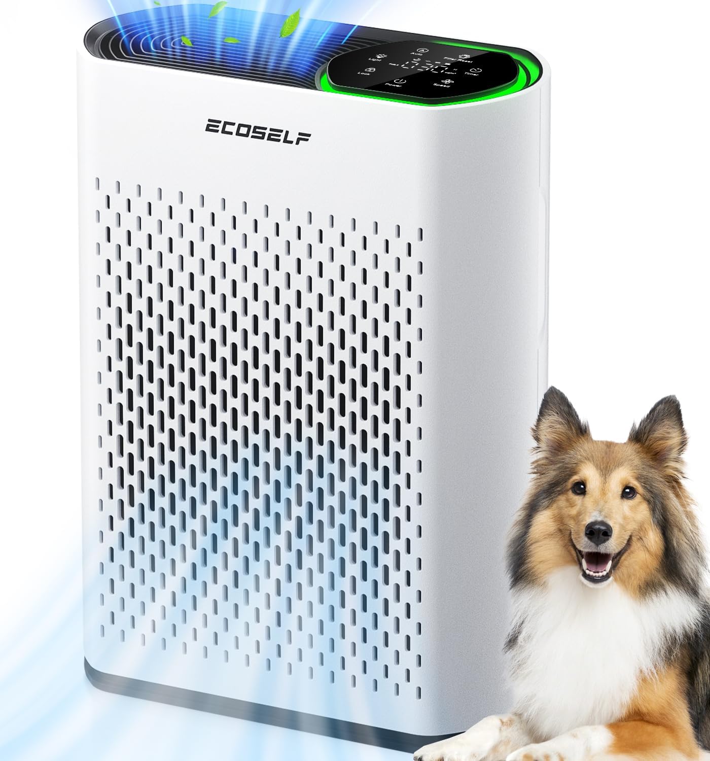 Powerful Air Purifiers for Home Large Room Up to 2400 Ft² with Air Quality Monitor 20dB Sleep Mode, Air Purifier for Bedroom Office Living Room HAP602 White
