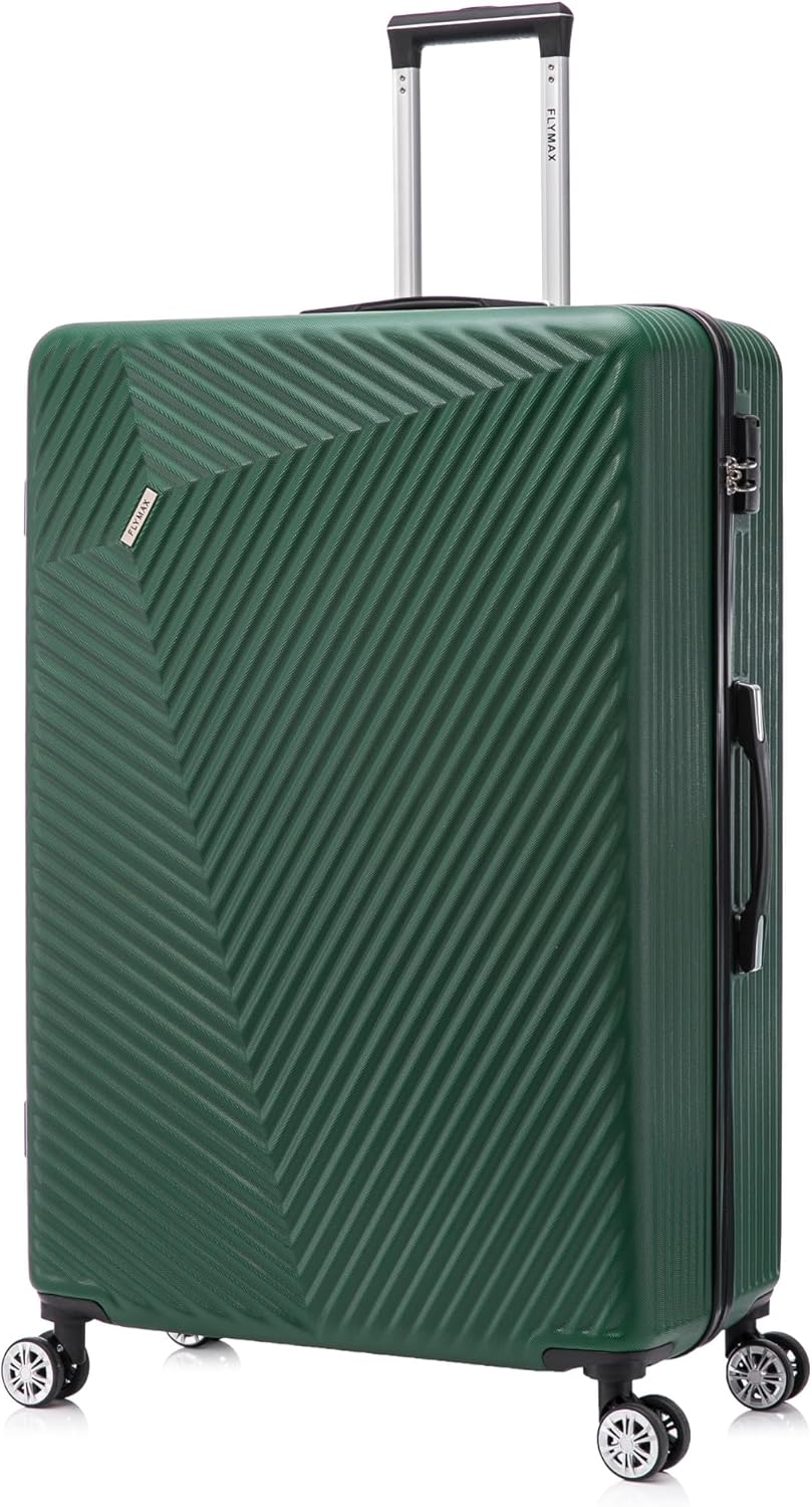 FLYMAX 32" Extra Large Suitcase 4 Wheel Lightweight Suitcases Luggage Hard Shell ABS Travel Case Hold Check in Fits 23kg - 35kg + 3 Digit Lock + 1 Year Warranty 125 Litre Capacity
