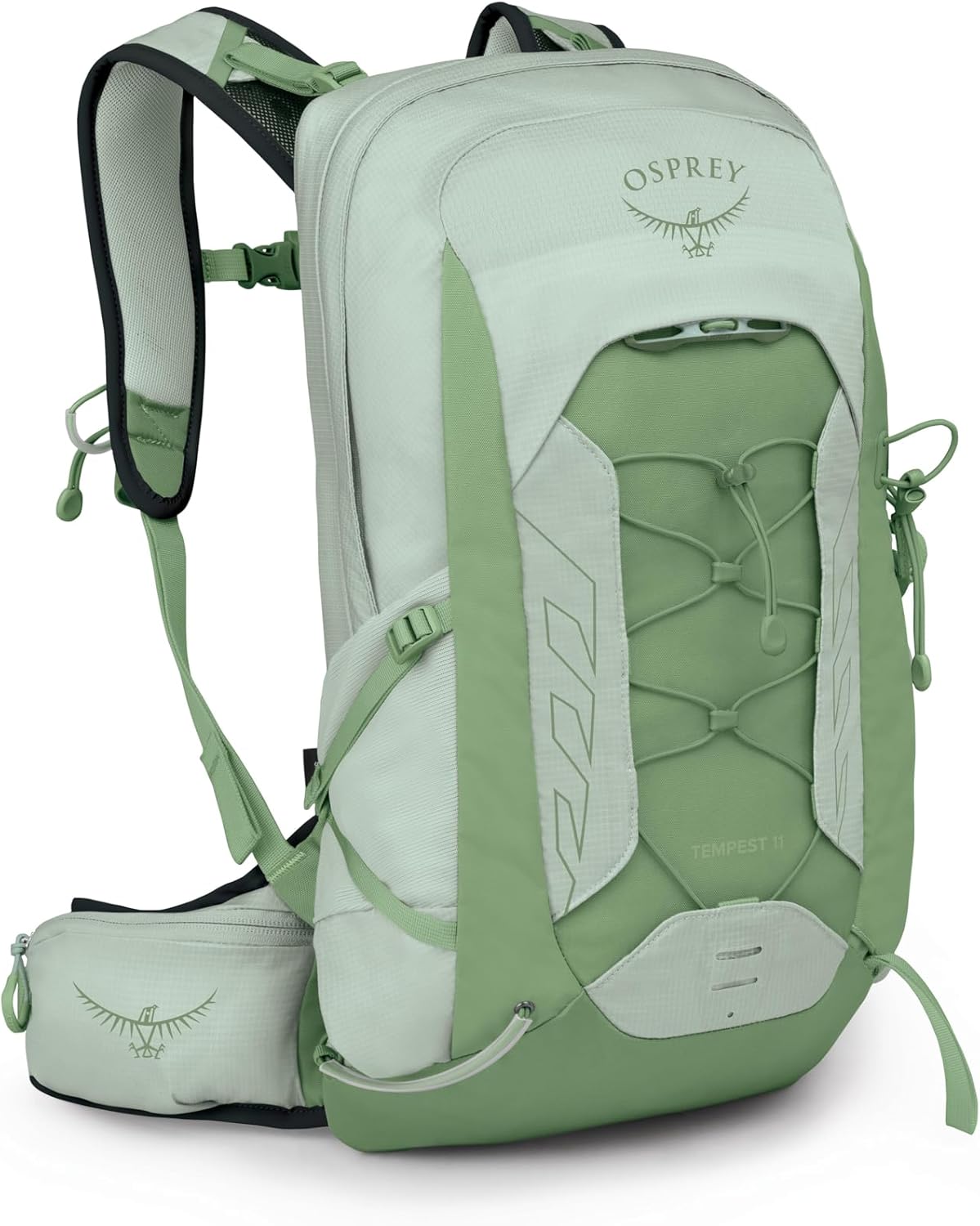 Osprey Tempest 11L Women's Lightweight Hiking Backpack with Hipbelt, Frosty Mint Green/Botanica