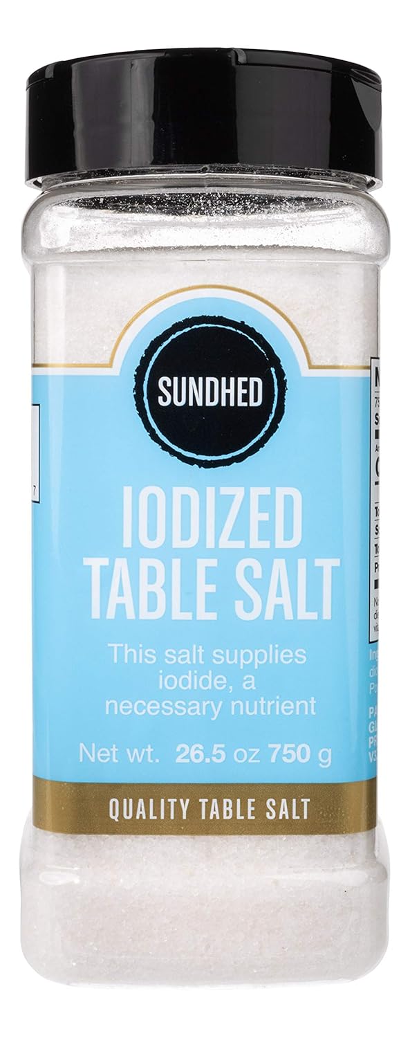 Sundhed Iodized Table Salt in Refill | 750 Grams (26.45 oz) | Kosher Certified - Gourmet Salt