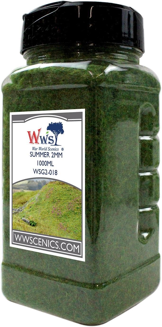 WWS War World Scenics WWScenics | 2mm Summer Static Grass | 1000ml Can | WSG2-018 | Realistic Model Scenery Material