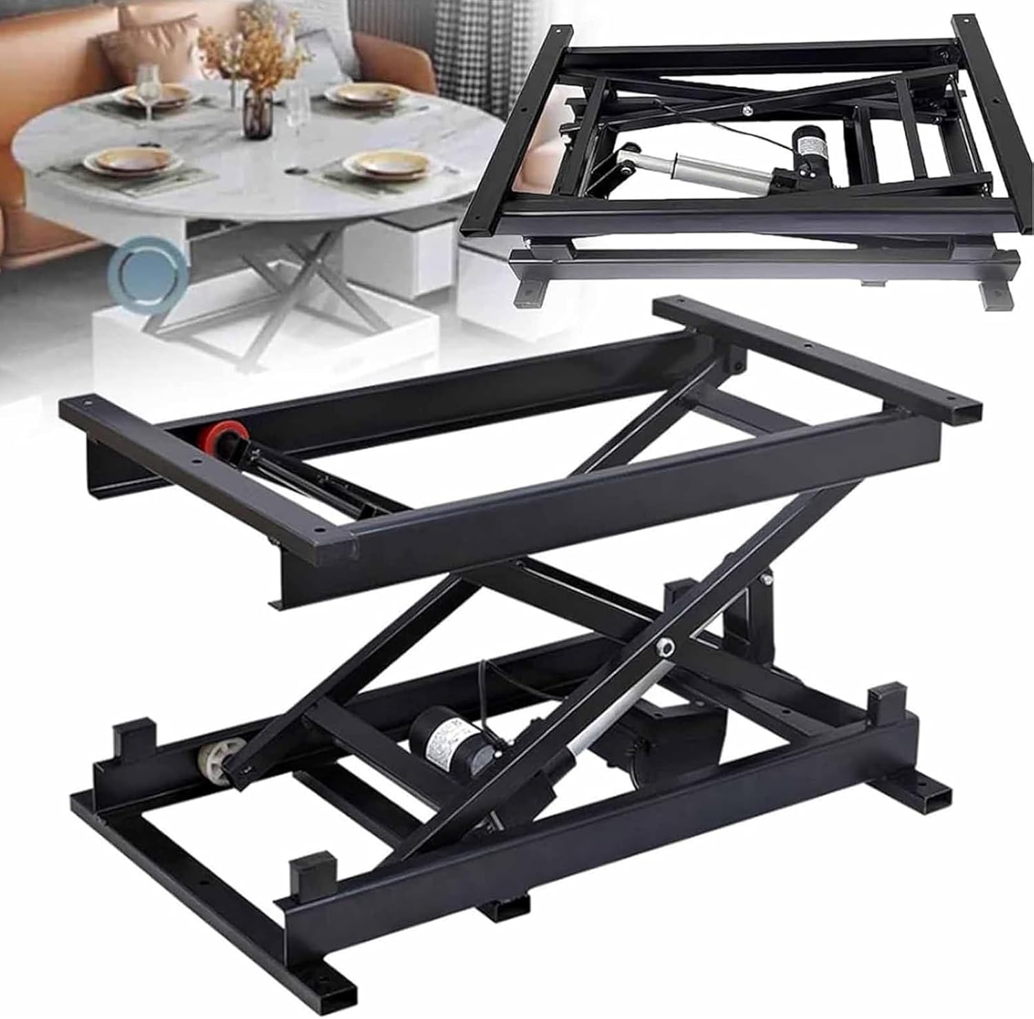 Electric Scissor Lift Table - High Capacity, Adjustable Platform with Wheels for Material Handling & Warehouse Transport