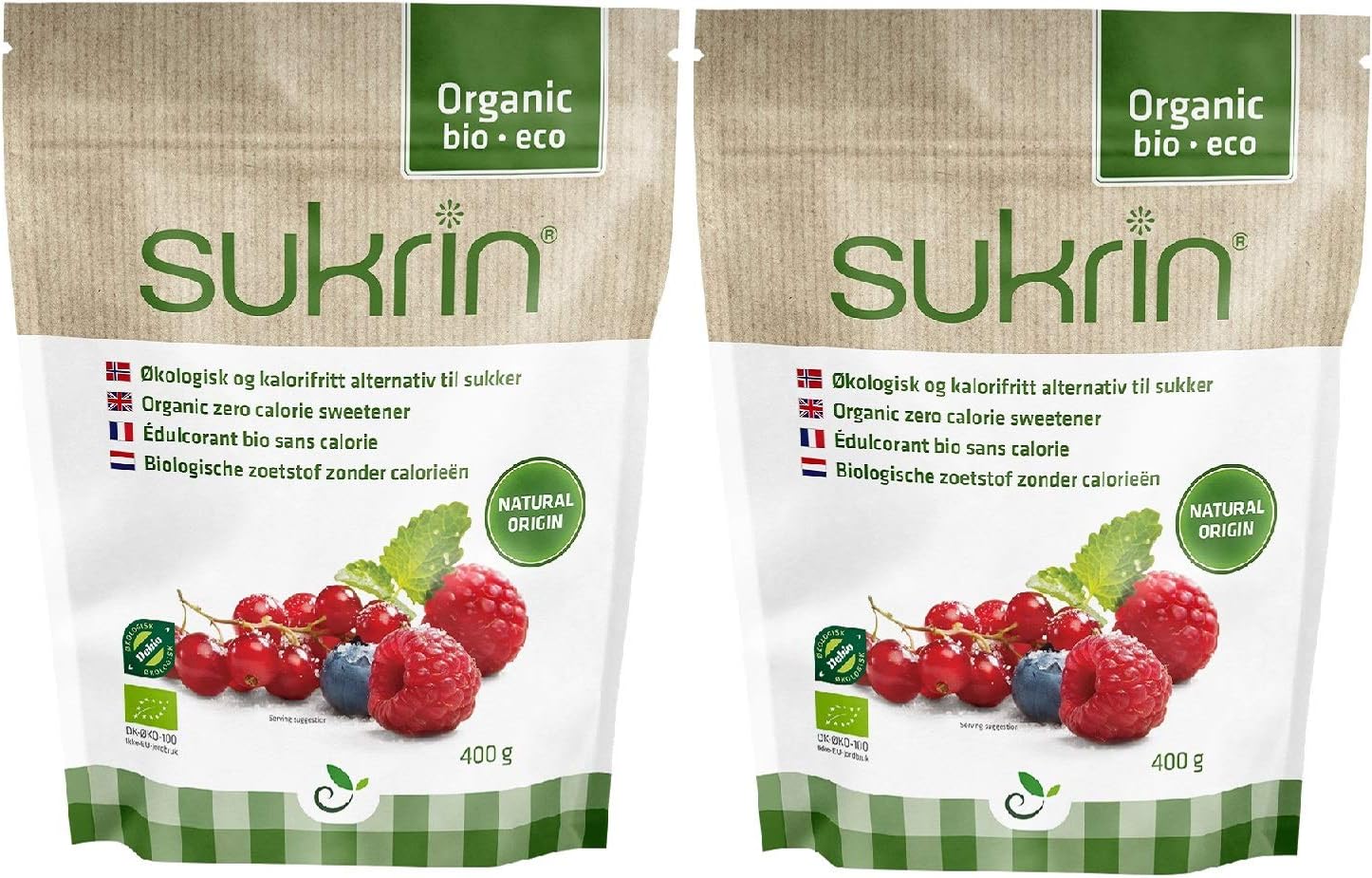 Sukrin Organic Bio Natural Sweetener 400g Twin Pack