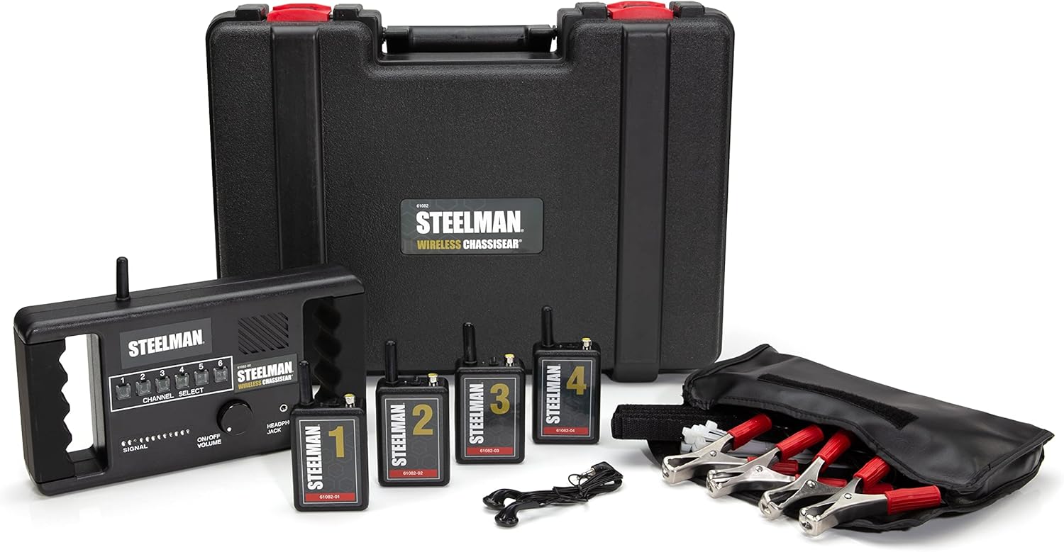 Steelman Wireless ChassisEAR Auto Diagnostic Tool Kit, Identify The Cause of Troubling Vehicle Noises, 4 Transmitters with 50-Foot Range (61082)