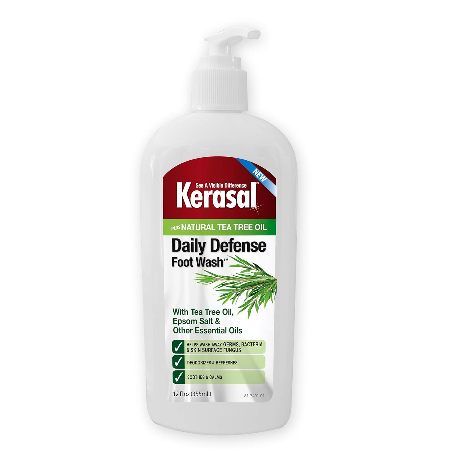 Kerasal Daily Defense Foot Wash Daily Cleanser for Feet, 12 Ounce (Packaging May Vary)