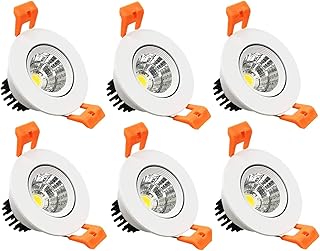 inShareplus 2 Inch LED Downlight, 3W Recessed Lighting COB Dimmable, 3000K Warm White, CRI80, LED Ceiling Lights with LED Driver, 6 Pack