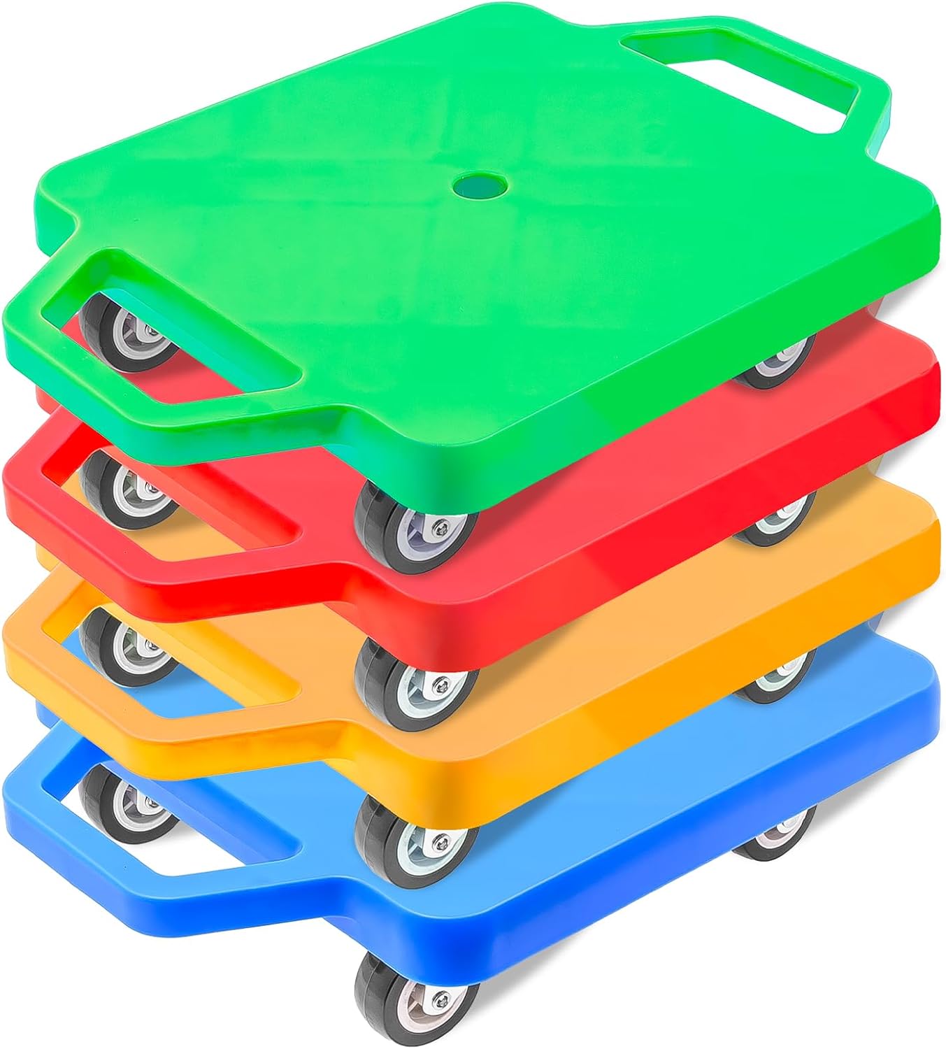 4 Pack Sport Scooter Boards with Handles, Kids Colourful Sitting Scooters