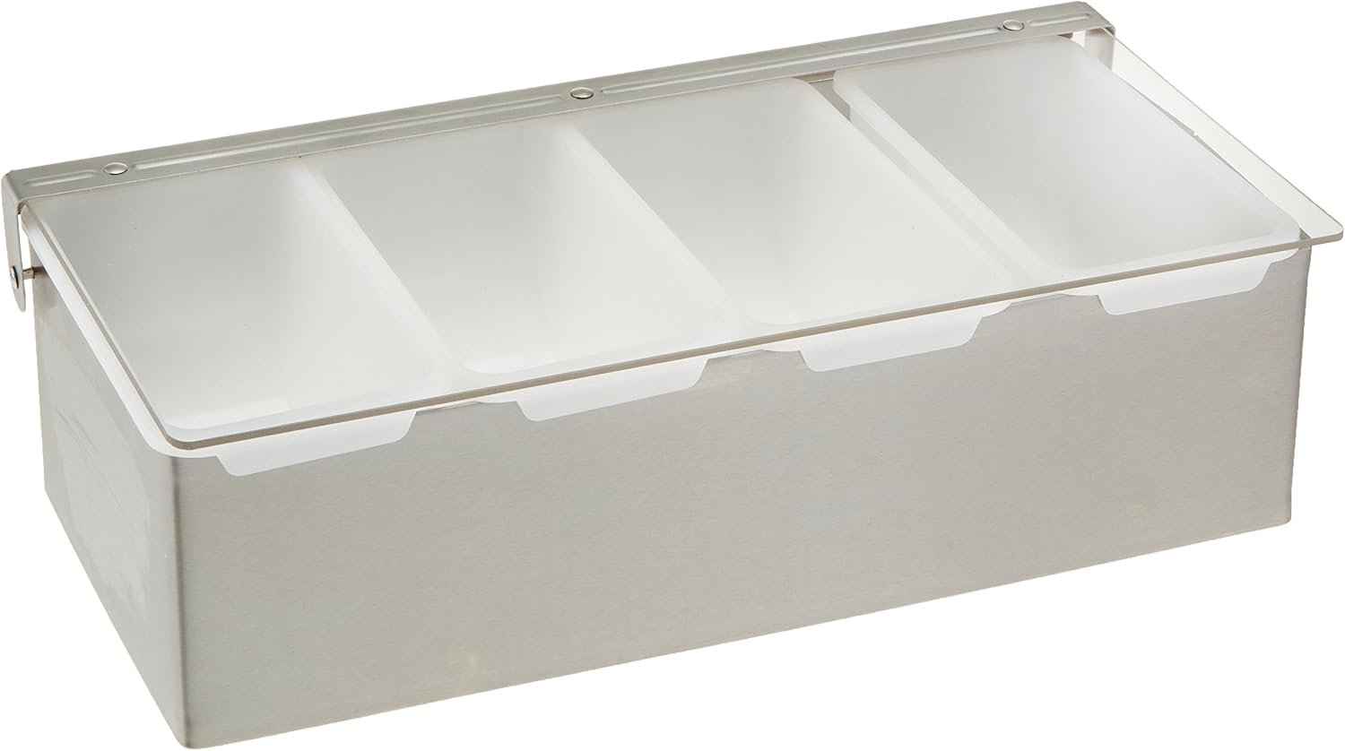 Winco 12" Stainless Steel 4-Compartment Condiment Holder