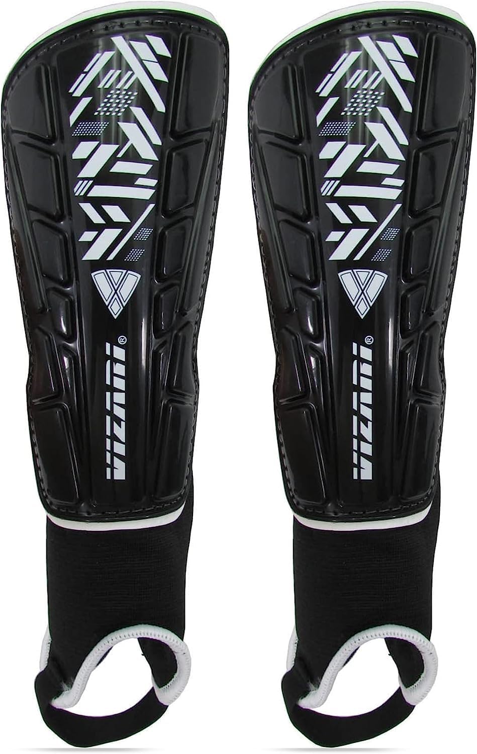 Vizari Malaga Soccer Shin Guards – Lightweight Kids Soccer Shin Guards with Ankle Protection –Youth Shin Guards Soccer with Non-Slip Adjustable Straps – for Adult, Toddler, Youth, Boys & Girls