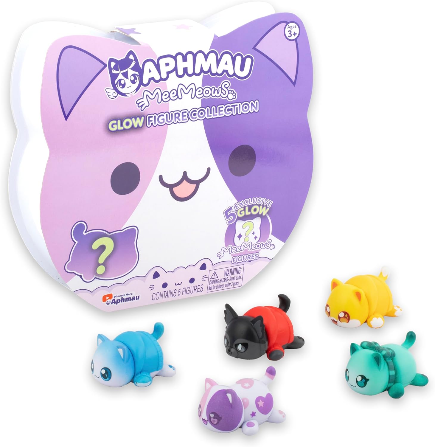 Aphmau & Friends Mystery Figures Glow Multi-Pack, Exclusive Glow in The Dark Figure Collection, Collectible Mini Figures Mystery Box, Official Merch