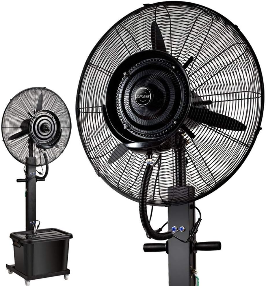 Industrial Atomizing Spray Fan with Water Mist, Oscillating Pedestal Fan, 3 Speeds, Height 165cm/180cm