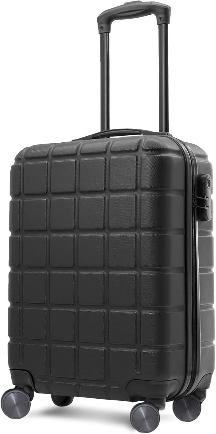 AVIO Atlas 52cm Cabin Suitcase – Lightweight Carry-On Luggage with Spinner Wheels, Telescopic Handle & Lock – Airline-Approved Cabin Bag for Ryanair, easyJet, BA & More