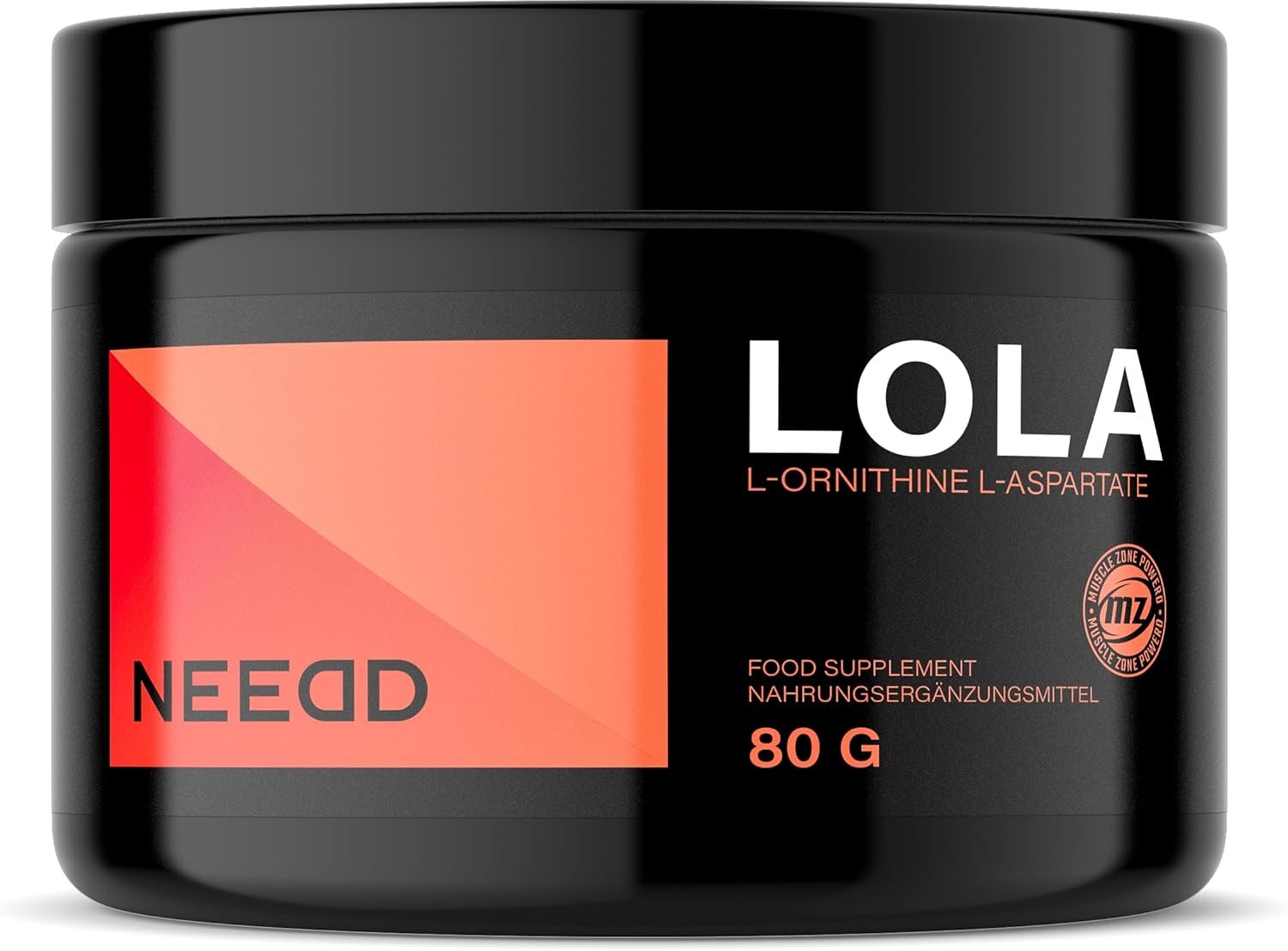 LOLA (L-Ornithine-L-Aspartate) Powder 80g -Mix of Two Amino Acids: Ornithine and L-aspartic Acid 1000 mg per Serving - 80 Servings per Pack - Diet Supplement - by MZ
