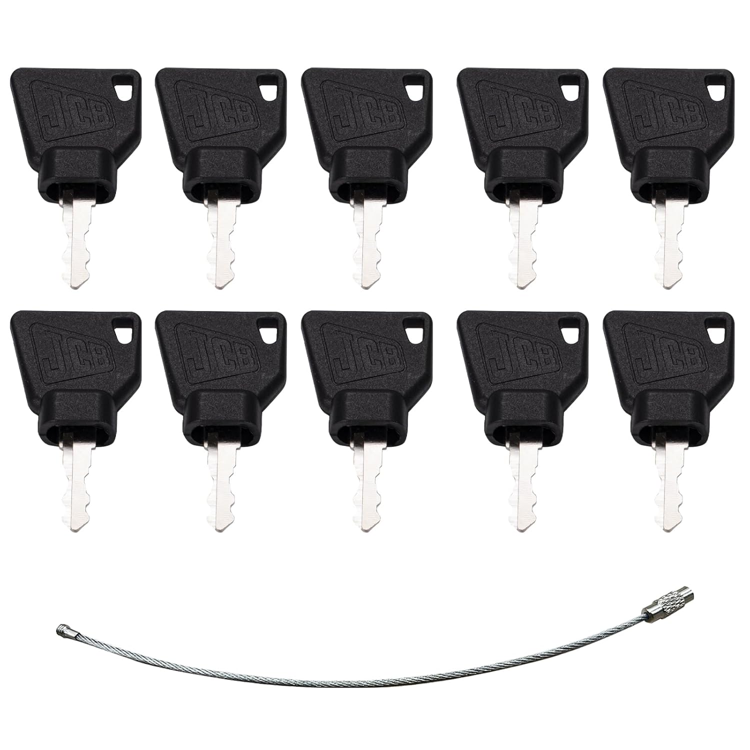 10PCS Ignition Keys for JCB Heavy Equipment Bobcat Bomag Caterpillar, Mini Excavators Loader 701, 45501, 14607