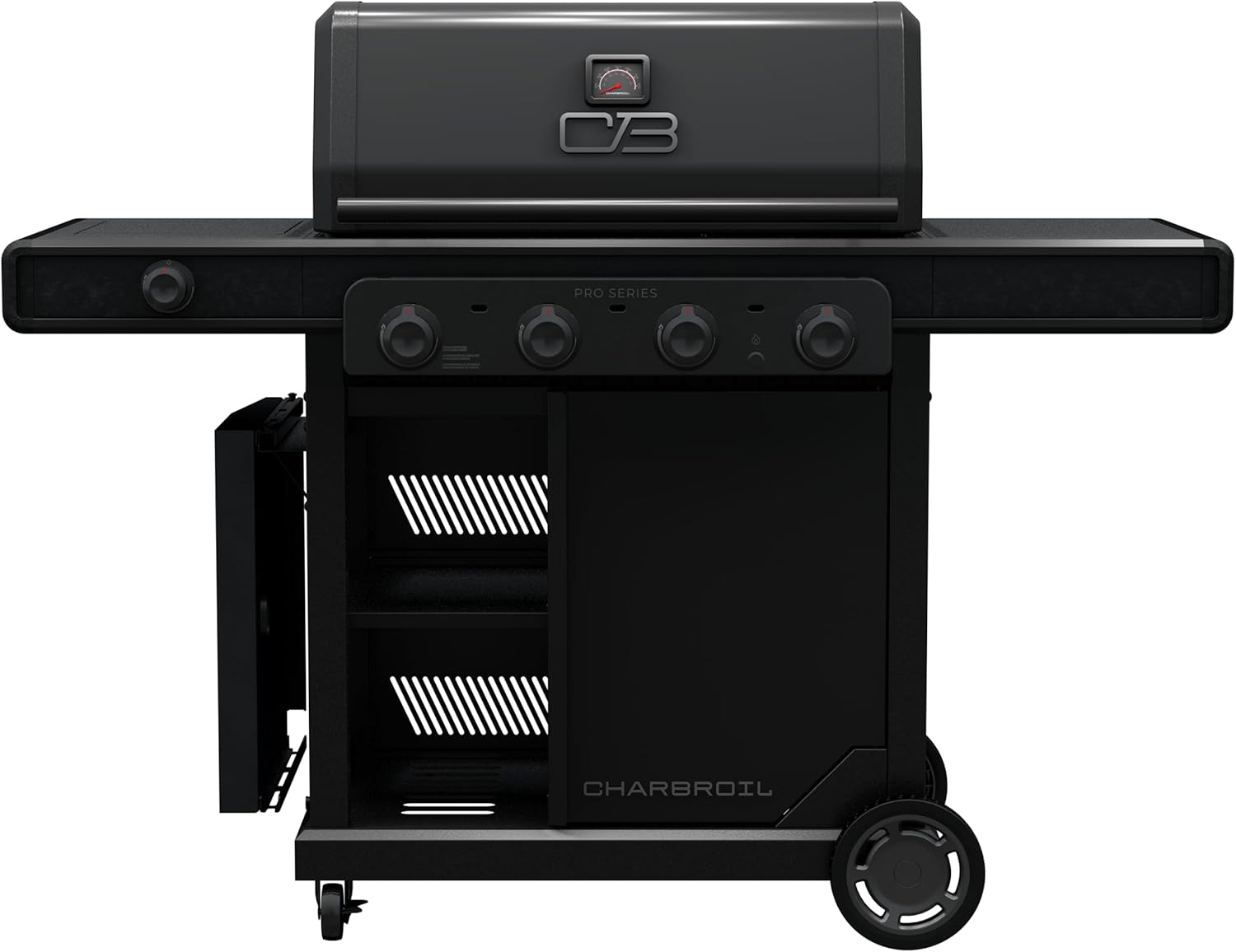 Charbroil Pro Series with Amplifire Infrared Technology 4-Burner Propane Gas Grill Cabinet with Side Burner, Black - 463281024