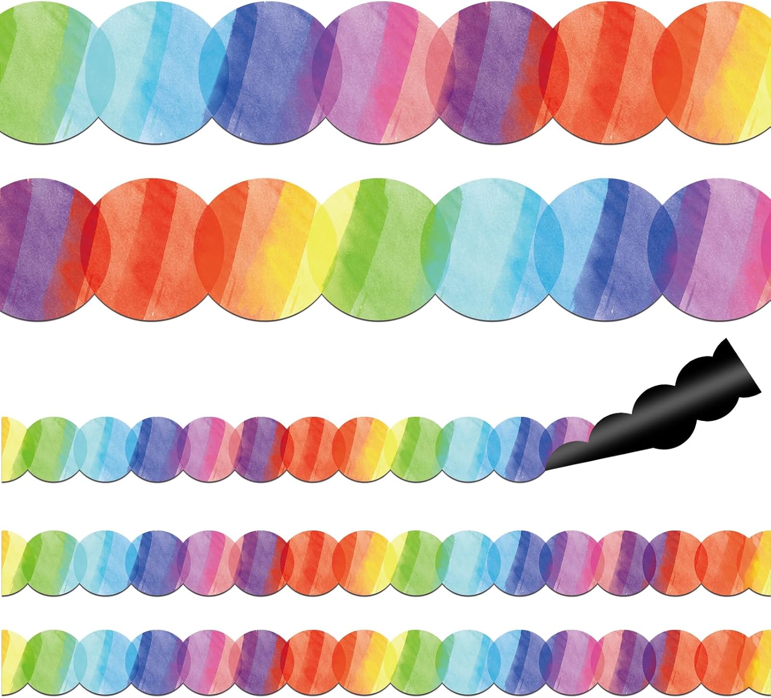 Fancy Land 16 Pcs Magnetic Borders Colorful Circles Die Cut Magnetic Bulletin Board Border Classroom Decoration