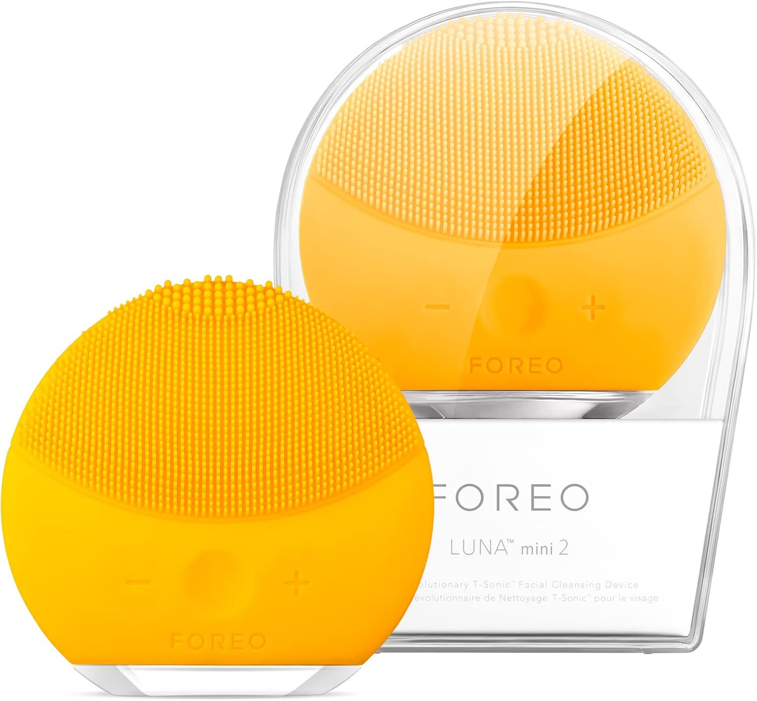 FOREO LUNA mini 2 Facial Cleansing Brush - Travel Accessories - Face Massager Electric - All Skin Types Ultra-hygienic Skincare - Simple Face Wash - Silicone Electric Face Cleanser - Sunflower Yellow