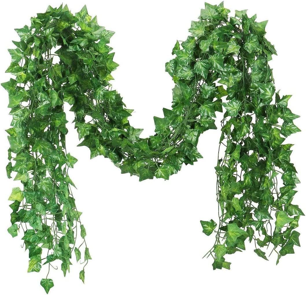 168 feet Fake Foliage Garland Leaves Decoration Artificial Greenery Ivy Vine Plants for Home Decor Indoor Outdoors (Ivy Leaves)