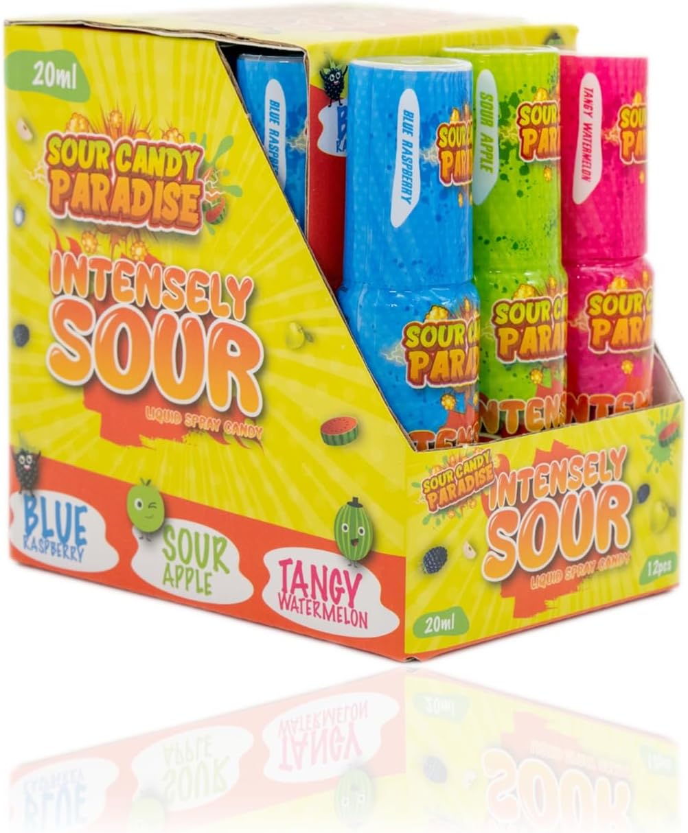Candy Paradise Sour Spray Candy Paradise Intensely sour spray 20ml Super sour spray 105ml (20ml each (Pack of 3), Raspberry,Apple,Watermelon)