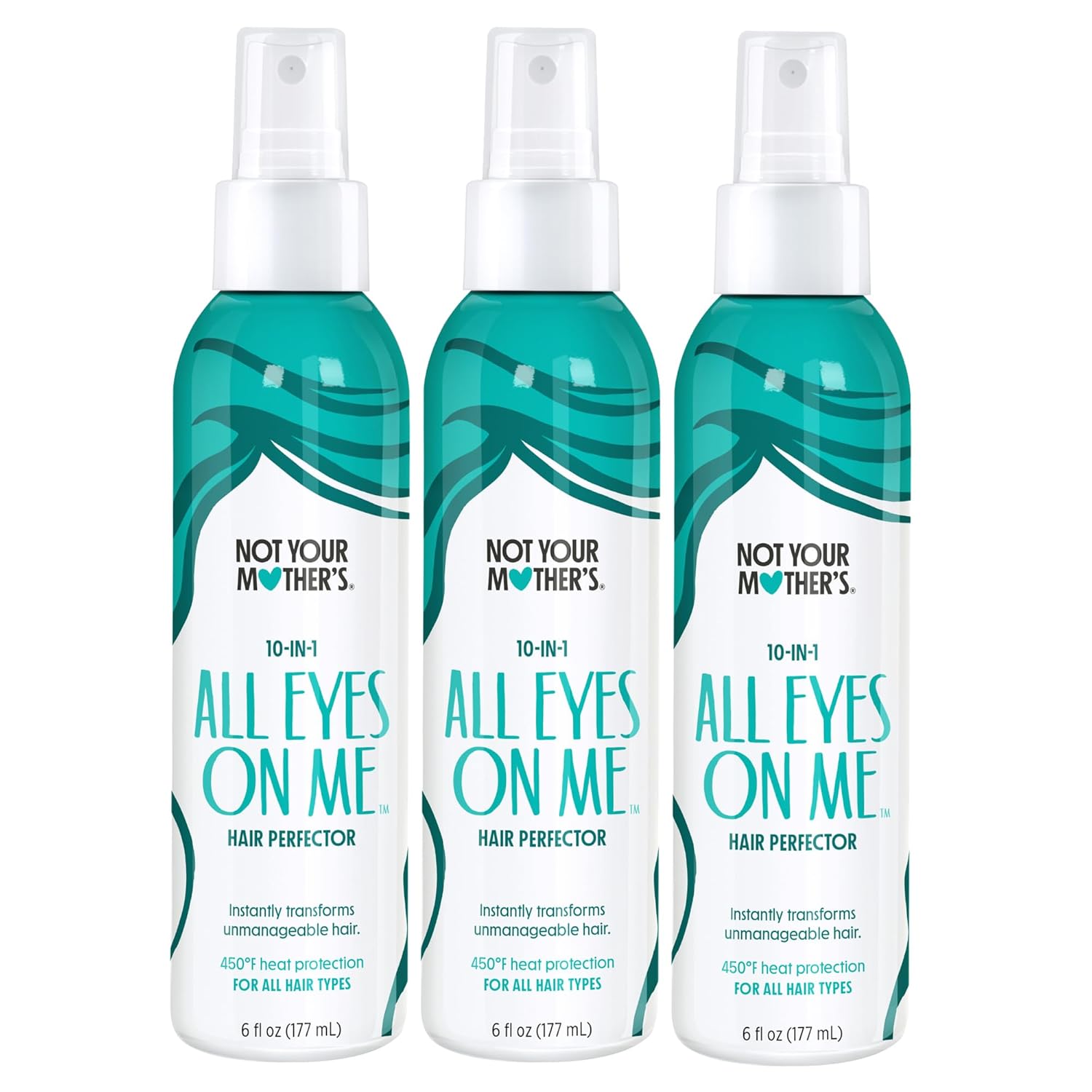 Not Your Mother's All Eyes On Me 10-in-1 Hair Perfector (3-Pack) - 6 fl oz - Heat Protectant for Hair - Moisturizing Detangler Spray and Frizz Control