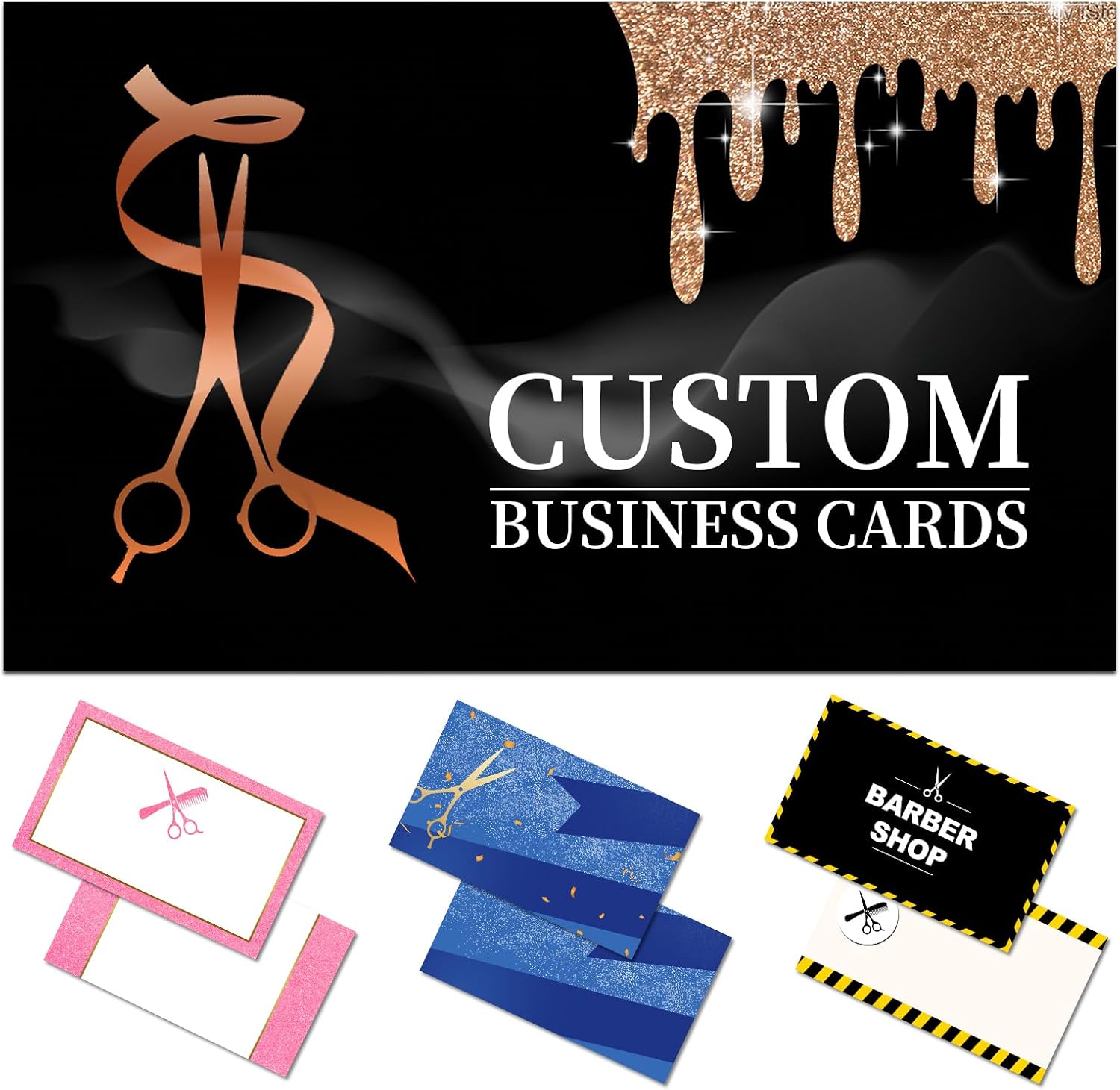 Business Cards Personalised Custom Business Cards Customise with Logo Customisable 1000 500 200 100 for Small Business Customised Double-Sided Printing Waterproof Business Card