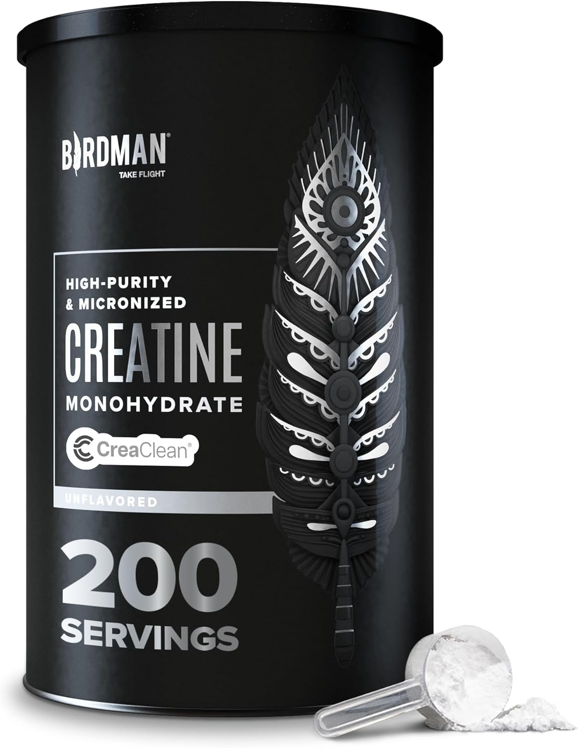 BIRDMAN Micronized Creatine Monohydrate Powder, Muscle Recovery, Caffeine Free, Creatine Pre Workout, Vegan, Post Workout, Gluten Free, Sugar Free | 200 Servings (5 Grams Each) | 2.2lb.