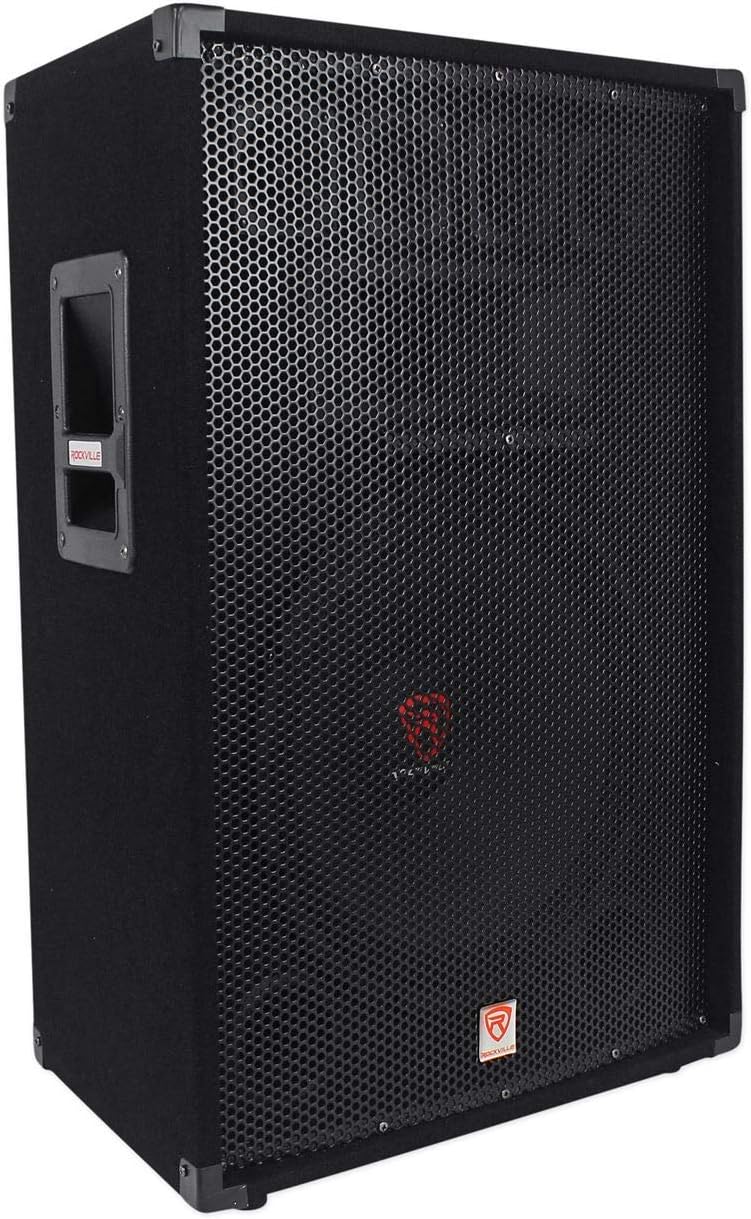 Rockville RSG15 1500W 3-Way 8-Ohm Passive PA Speaker, 15" Woofer, 4 Bullet Tweeters, Compression Horn, for DJs and Pro Audio