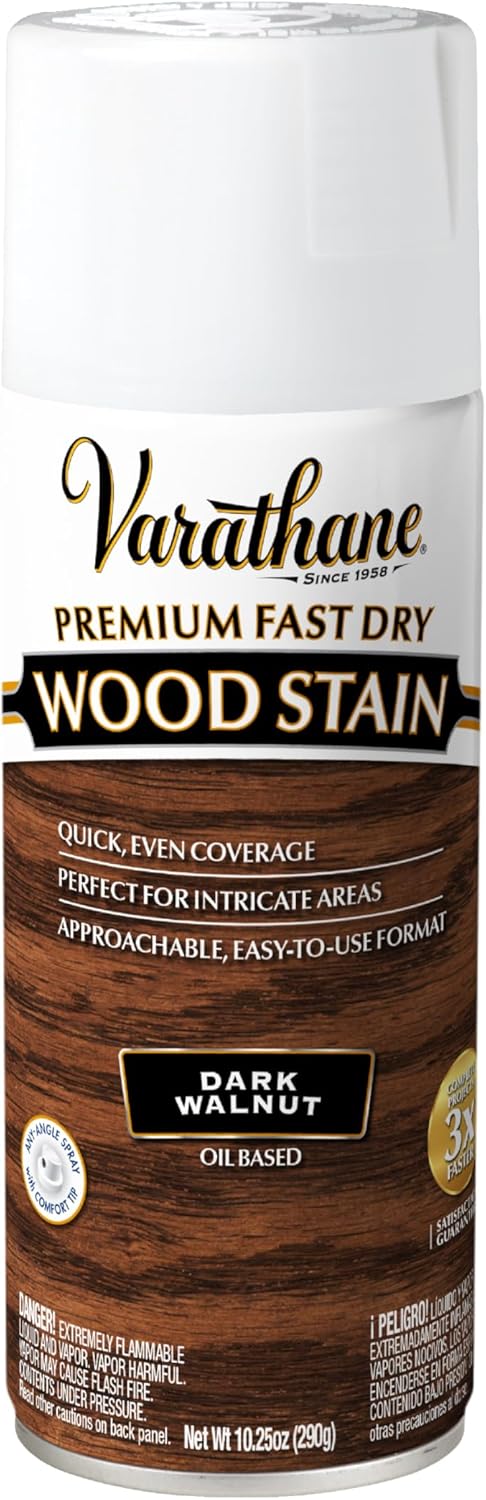 Varathane Premium Fast Dry Wood Stain Spray, 10.25 oz, Dark Walnut