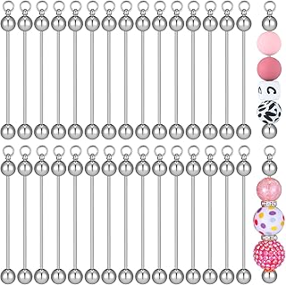 Hicarer Beadable Keychain Bars Blanks Keychain Making Supplies for Pendant DIY Crafts Jewelry Making