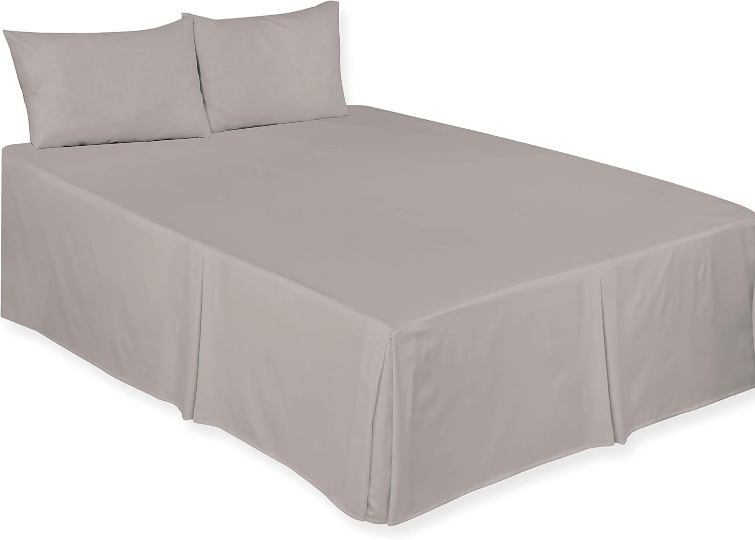 ARLINENS Luxury Plain Dyed Poly Cotton Platform Base Valance Sheet in Following Colours and Sizes (DOUBLE, GREY)