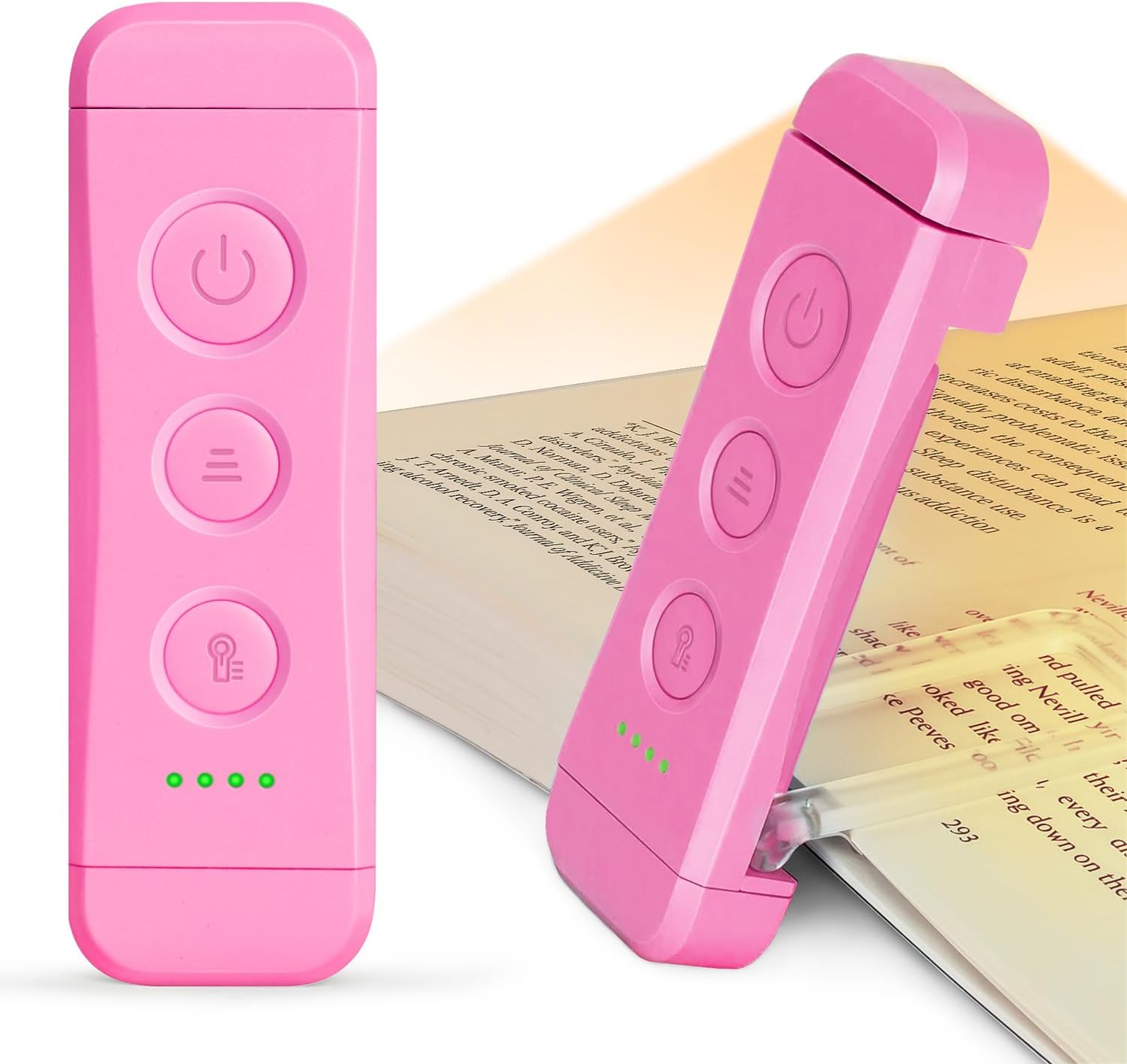 Glocusent USB Rechargeable Book Light for Reading in Bed, Portable Clip-on LED Reading Light, 3 Amber Colors & 5 Brightness Dimmable, Compact & Long Lasting, Perfect for Book Lovers, Kids