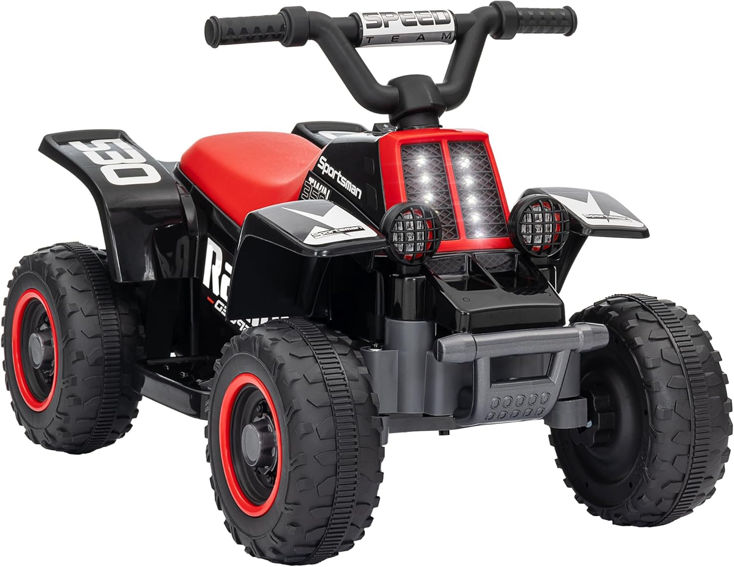 AIYAPLAY 6V Electric Car for Kids, Battery Powered Kids ATV, Quad Bike with Forward Backward, LED Headlights, for Ages 18-36 Months, Black