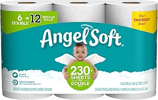 Angel Soft Toilet Paper, 6 Double Rolls, 6 = 12 Regular Bath Tissue Rolls