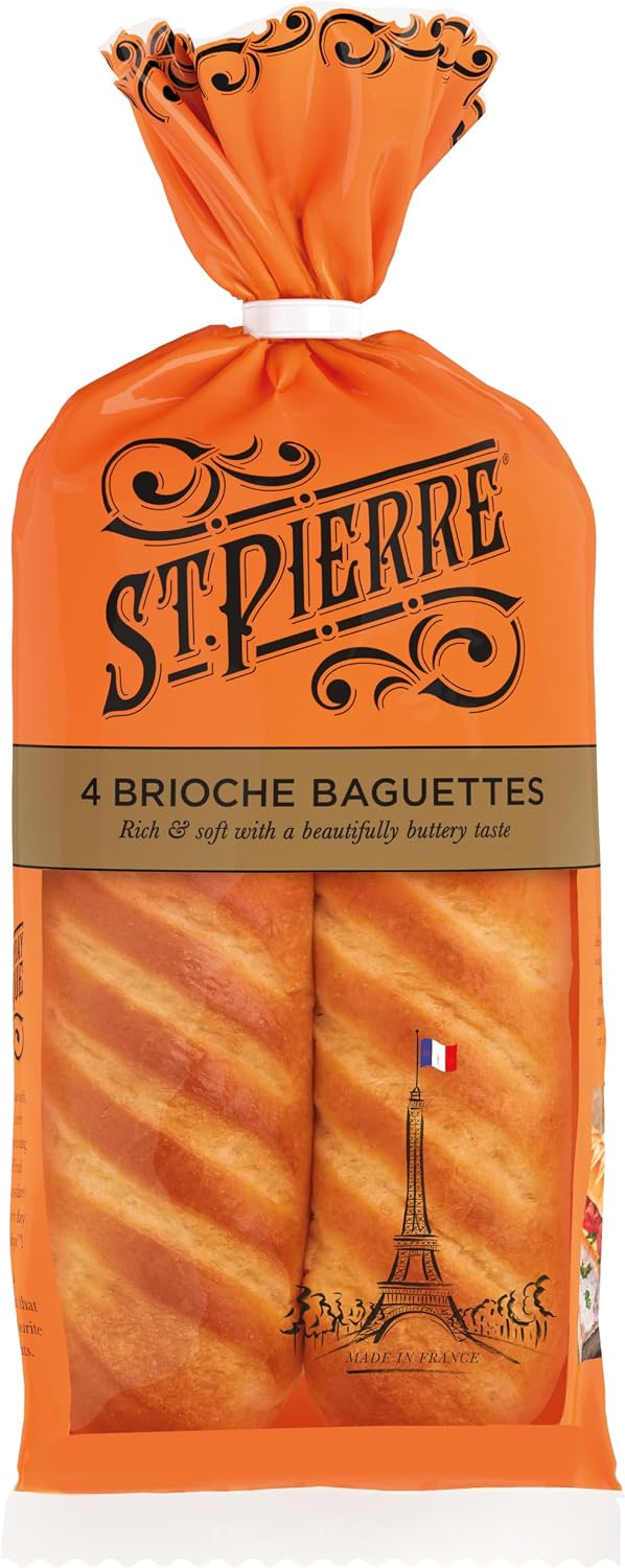 St Pierre 4 Soft Brioche Baguettes, 340 g