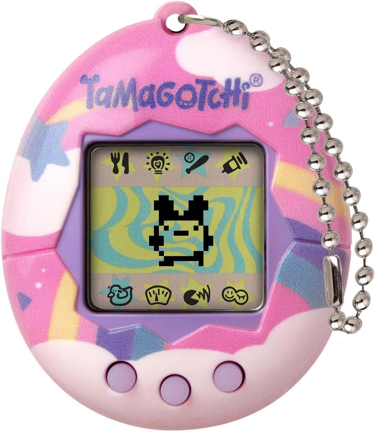 TAMAGOTCHI BANDAI Original Dreamy Shell Original Cyber Pet 90s Adults And Kids Toy With Chain | Retro Virtual Pets Are Great Boys And Girls Toys Or Gifts For Ages 8+