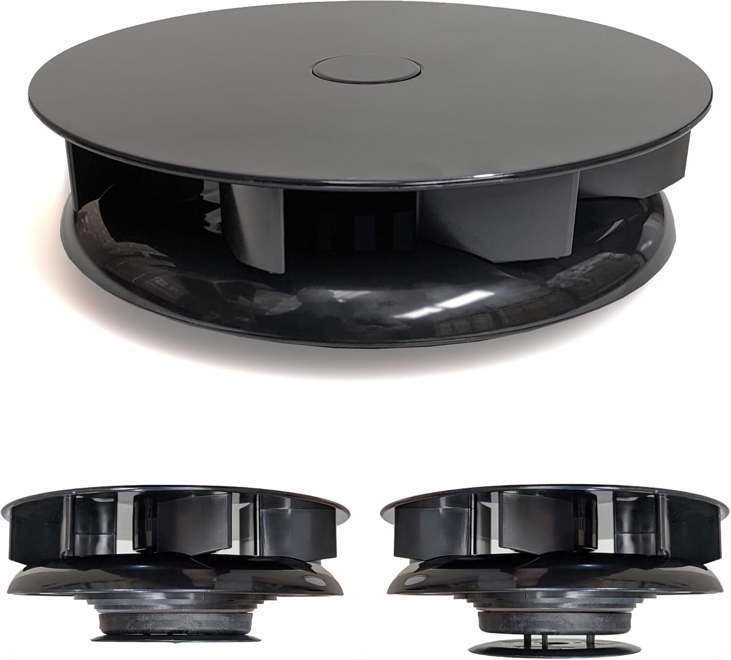 FLOWROTOR Low Profile Rotary Van Roof Vent - Wind Driven Rotating Spinning Ventilator Vent Fan Black - Camper Bus 4x4