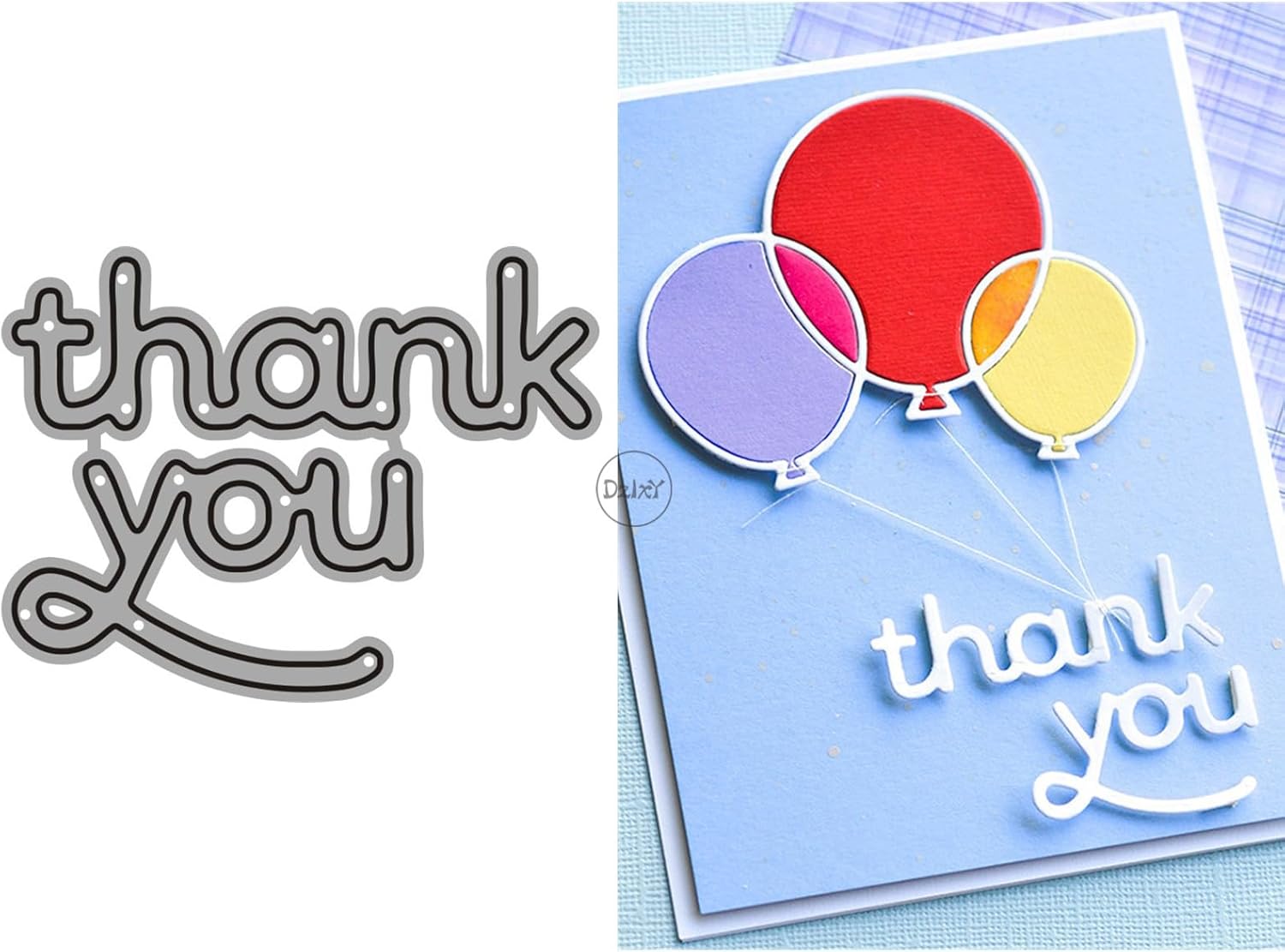 DzIxY Word Thank You Metal Cutting Dies for Clear Stamps and Metal Cutting Dies Sets for Card Making Scrapbooking Paper Supplies Seals Storage Pockets