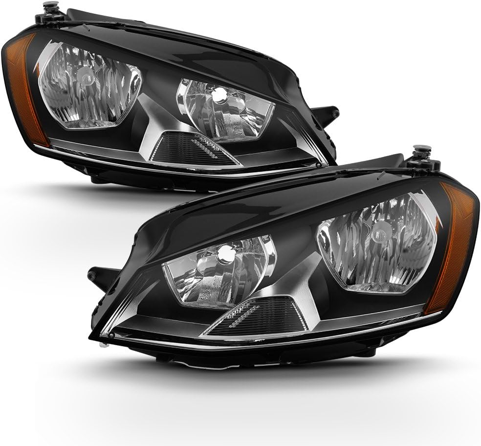 AKKON - Chrome Housing Headlight Assembly For 15-19 VW Golf GTI MK7 [Halogen Model Only]