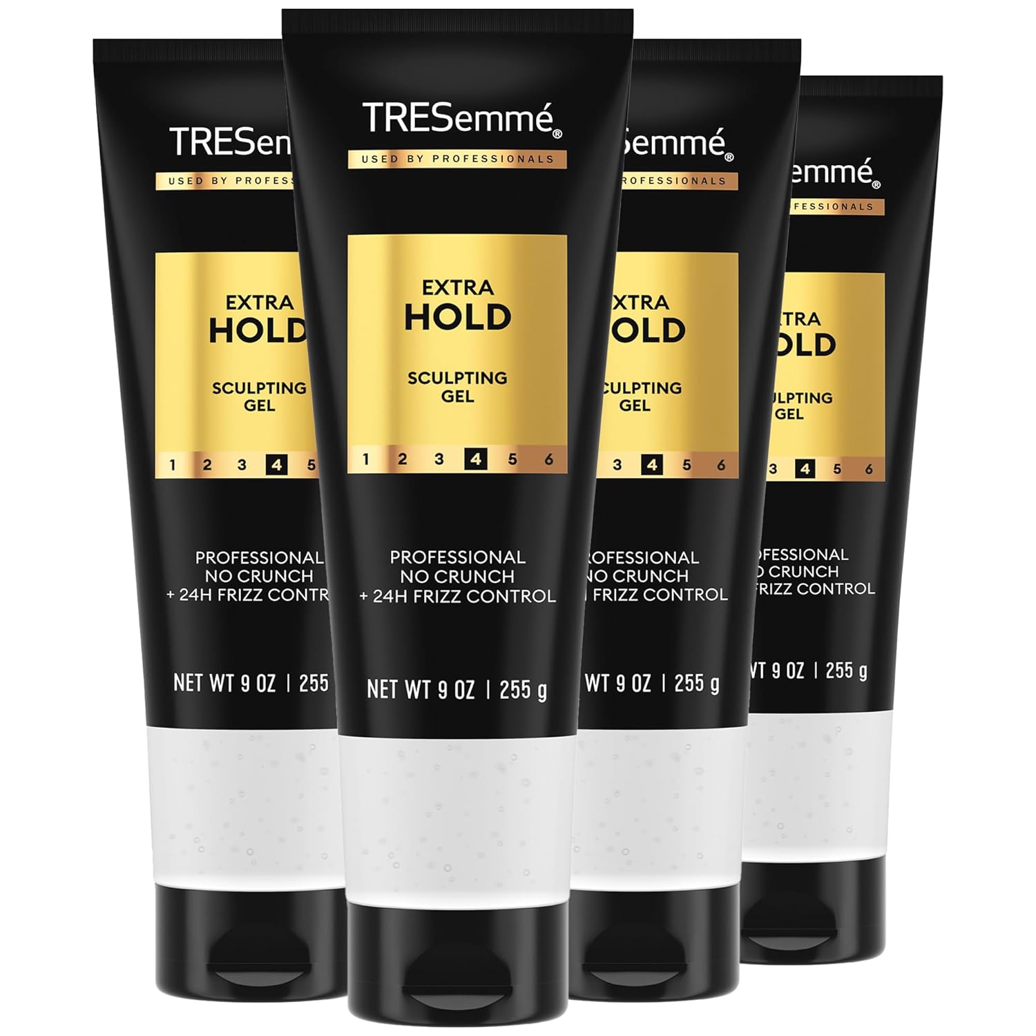 TRESemmé Hair Gel, Sculpting, Extra Hold, 4-Pack – Frizz Control, Professional Quality Styling Products, Alcohol-Free, 9 Oz Ea