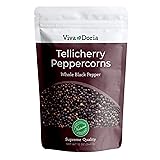 Viva Doria Tellicherry Peppercorn, Whole Black Pepper, Steam Sterilized Black Peppercorns, 12 Oz