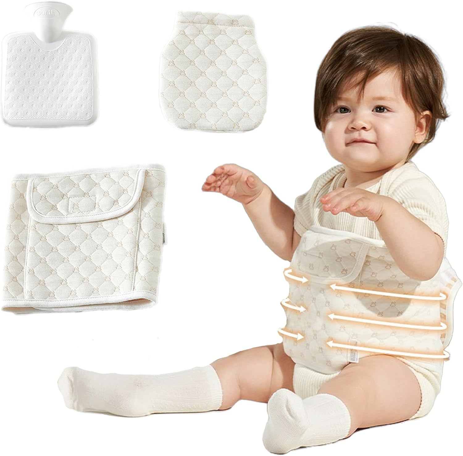 AIDIER Colic Relief for Newborns and Infants Gas Relief Belly Wrap Baby Swaddling Belt with Soothing Warmth Baby Hot Water Bottle with Belt for Colic Pain Relief Tummy Wrap for Upset Stomach