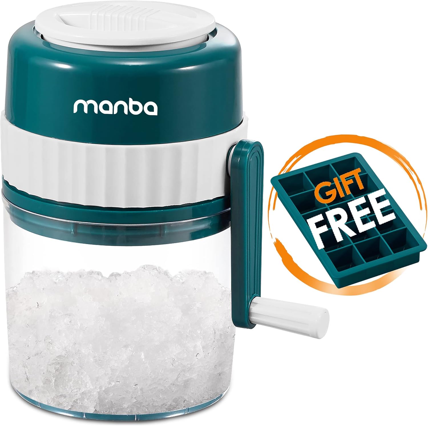Ice Shaver and Snow Cone Machine - Premium Portable Ice Crusher and Shaved Ice Machine with Ice Cube Trays - BPA Free