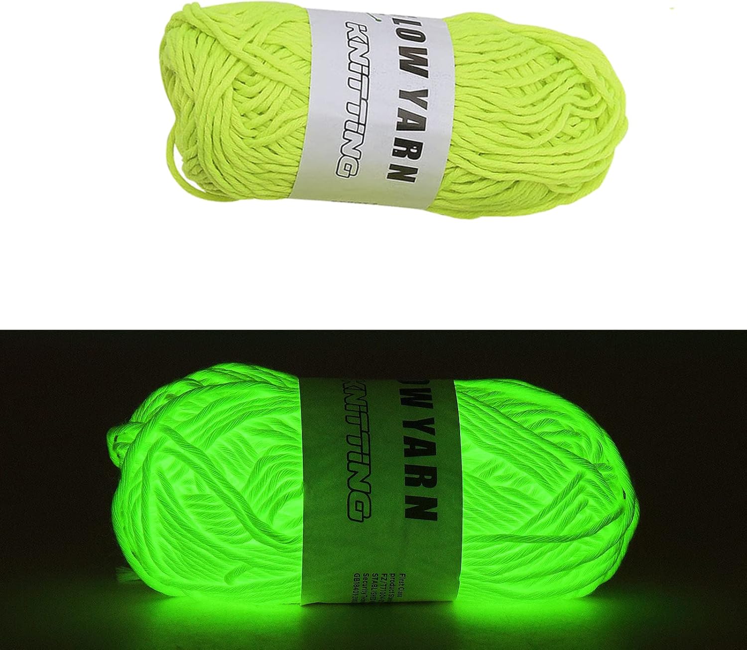 Glow in The Dark Yarn, Glow in The Dark Yarn for Crochet, Glow Yarn for Knitting, Crocheting, Crafts Sewing Beginners