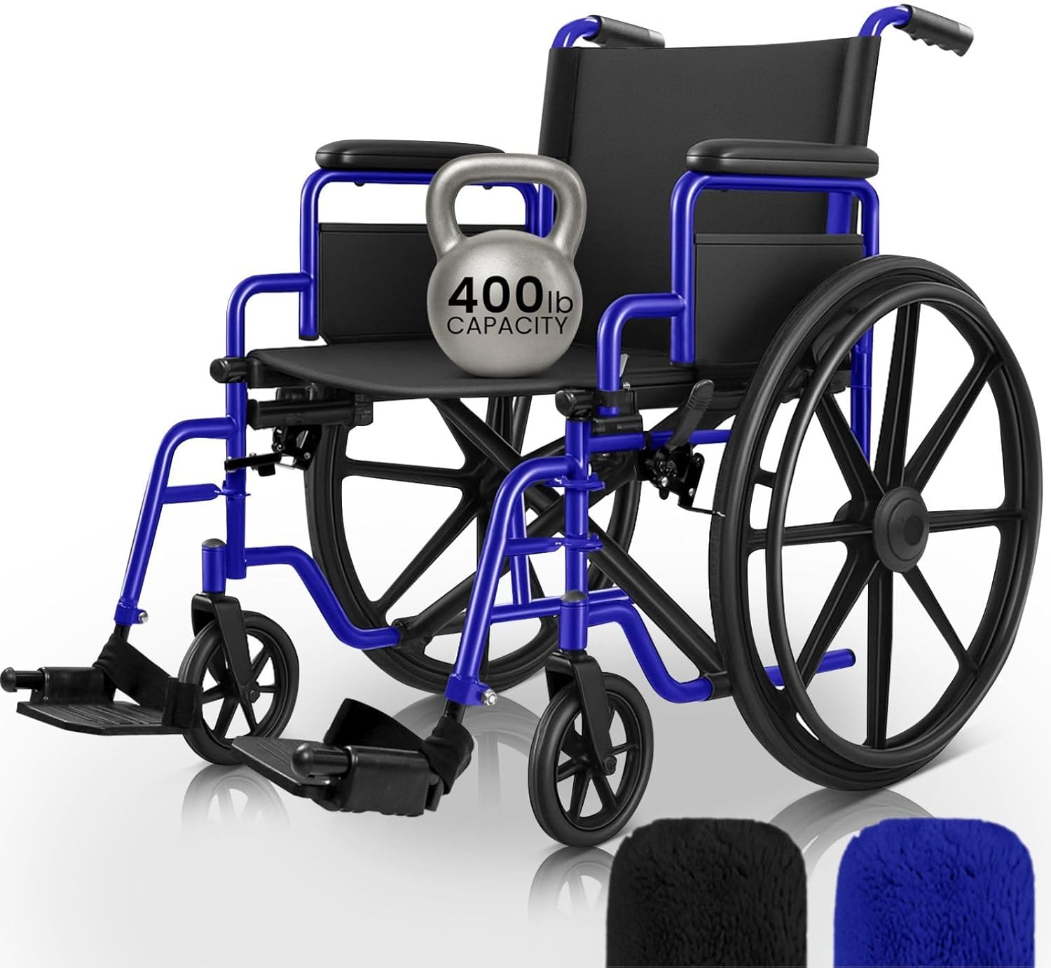 Vive Bariatric Wheelchair for Adults (Supports 400 lbs) - Foldable, Heavy Duty, Manual & Transport Wheel Chair - Portable Senior Drive Travel Scooter for Transfers - Wide 20" Seat