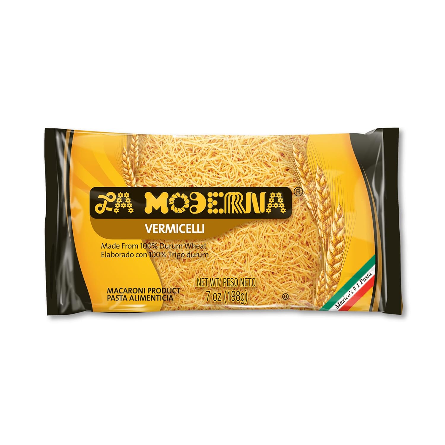 La Moderna Vermicelli Pasta, Noodles, Durum Wheat, Protein, Fiber, Vitamins, 7 Oz (Pack of 6)